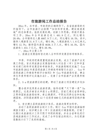 市旅游局工作总结报告
