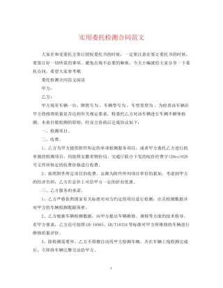 实用委托检测合同范文