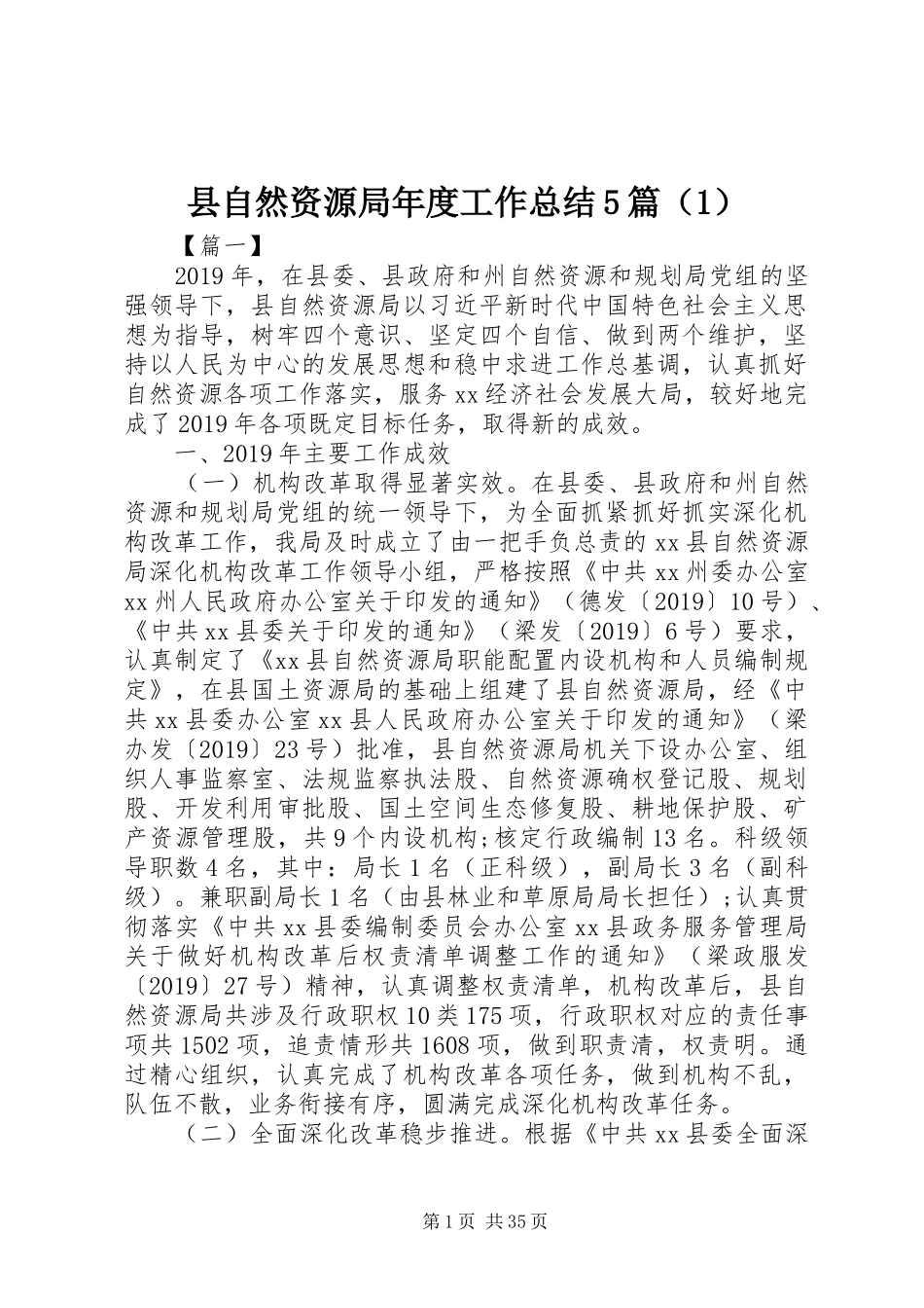县自然资源局年度工作总结5篇（1）_第1页
