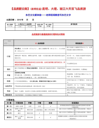 [品质云南]昆明大理丽江六天双飞品质团