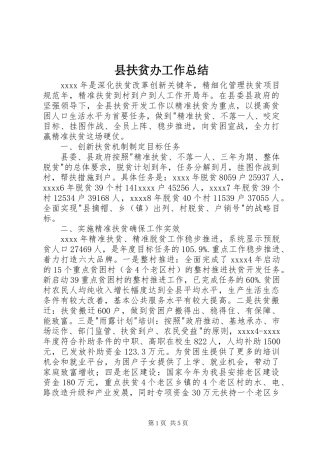 县扶贫办工作总结