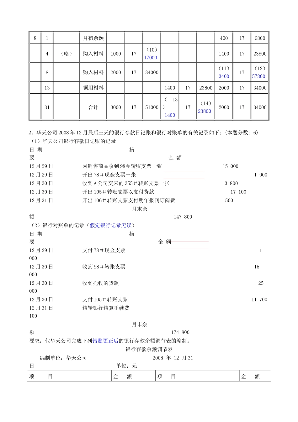 会计从业资格证——会计基础综合题(_第2页