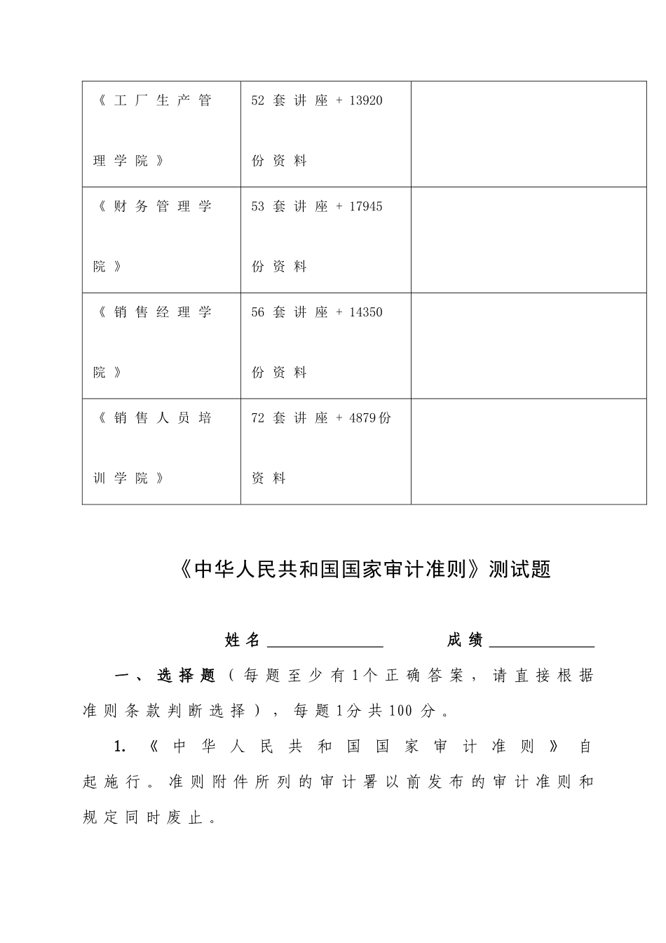 《中华人民共和国国家审计准则》测试题库_第3页