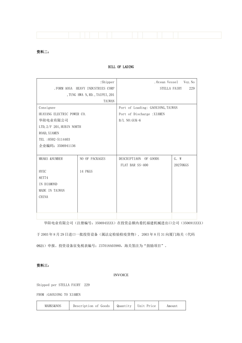 报关员考试报关单填制与查错习题_第2页