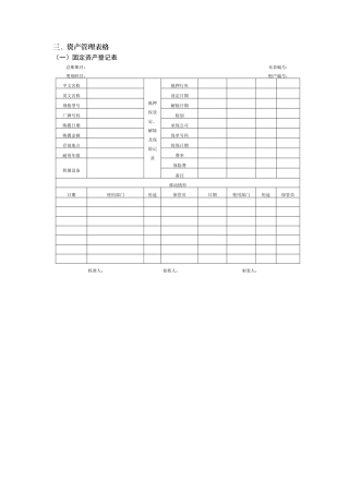 固定资产登记表