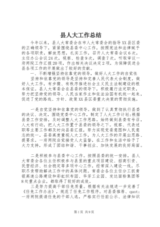县人大工作总结