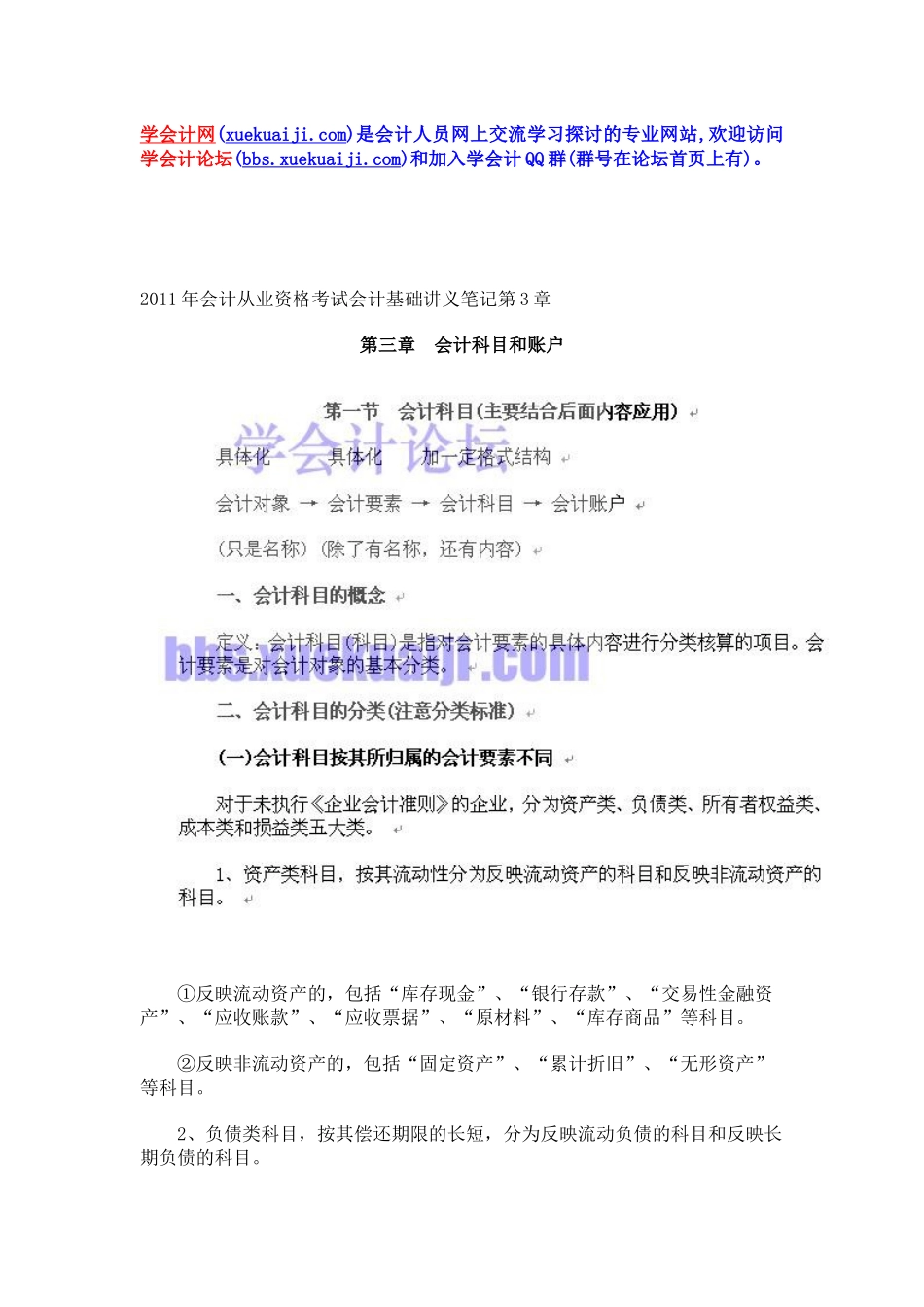 【学会计】XXXX年会计从业资格考试会计基础讲义第三章_第1页