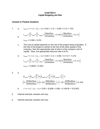 Chapter 9公司理财