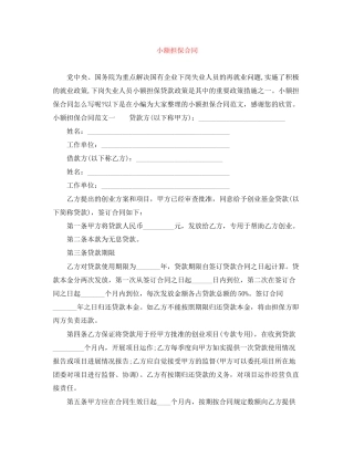 小额担保合同