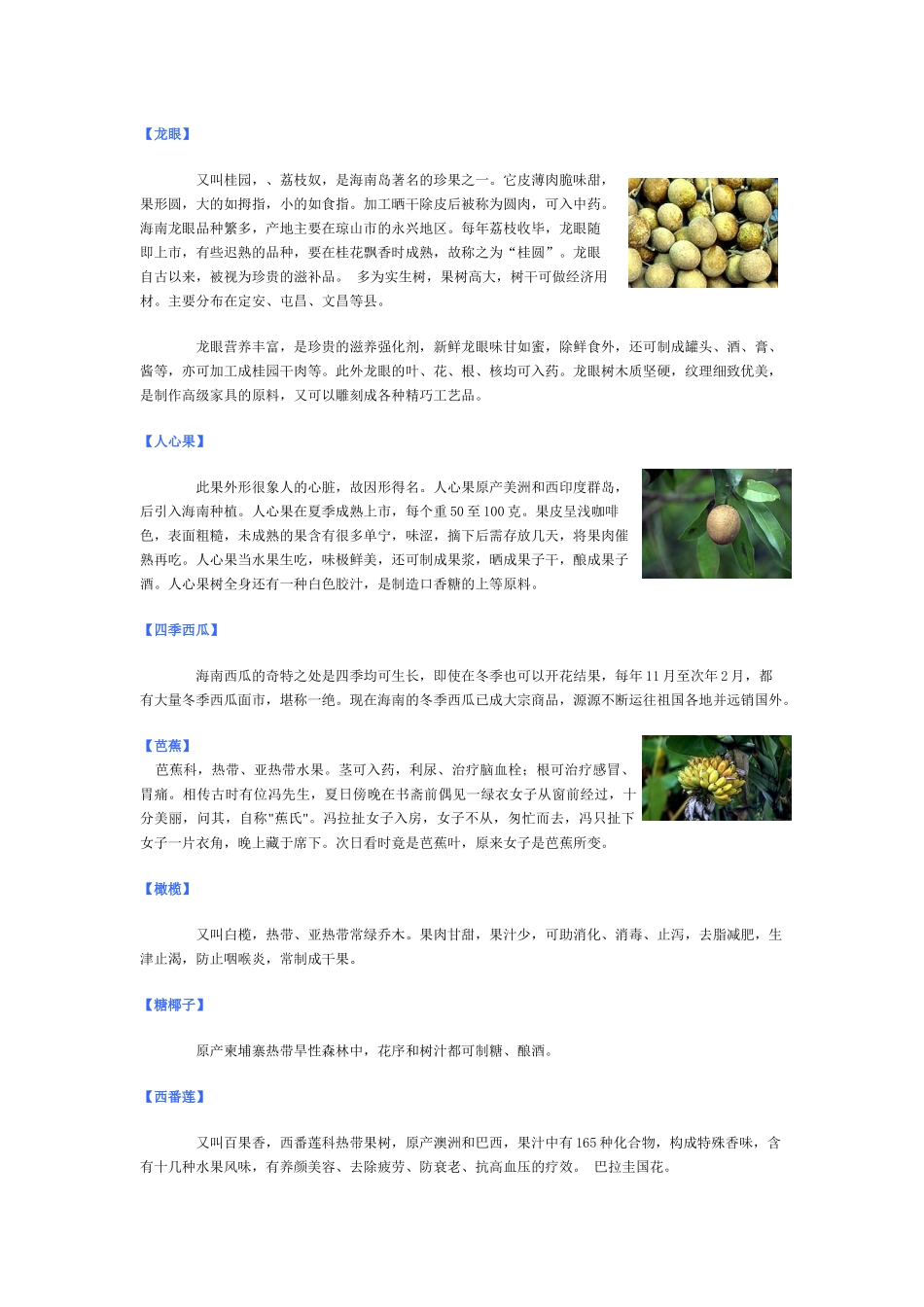 海南热带、亚热带水果种类繁多，品质优良_第2页