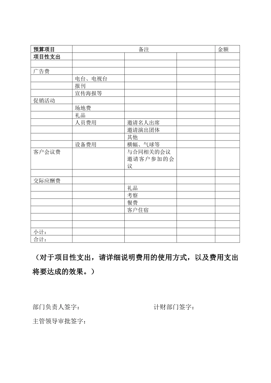 部门费用预算表_第2页