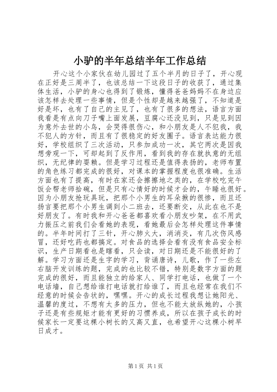 小驴的半年总结半年工作总结_第1页