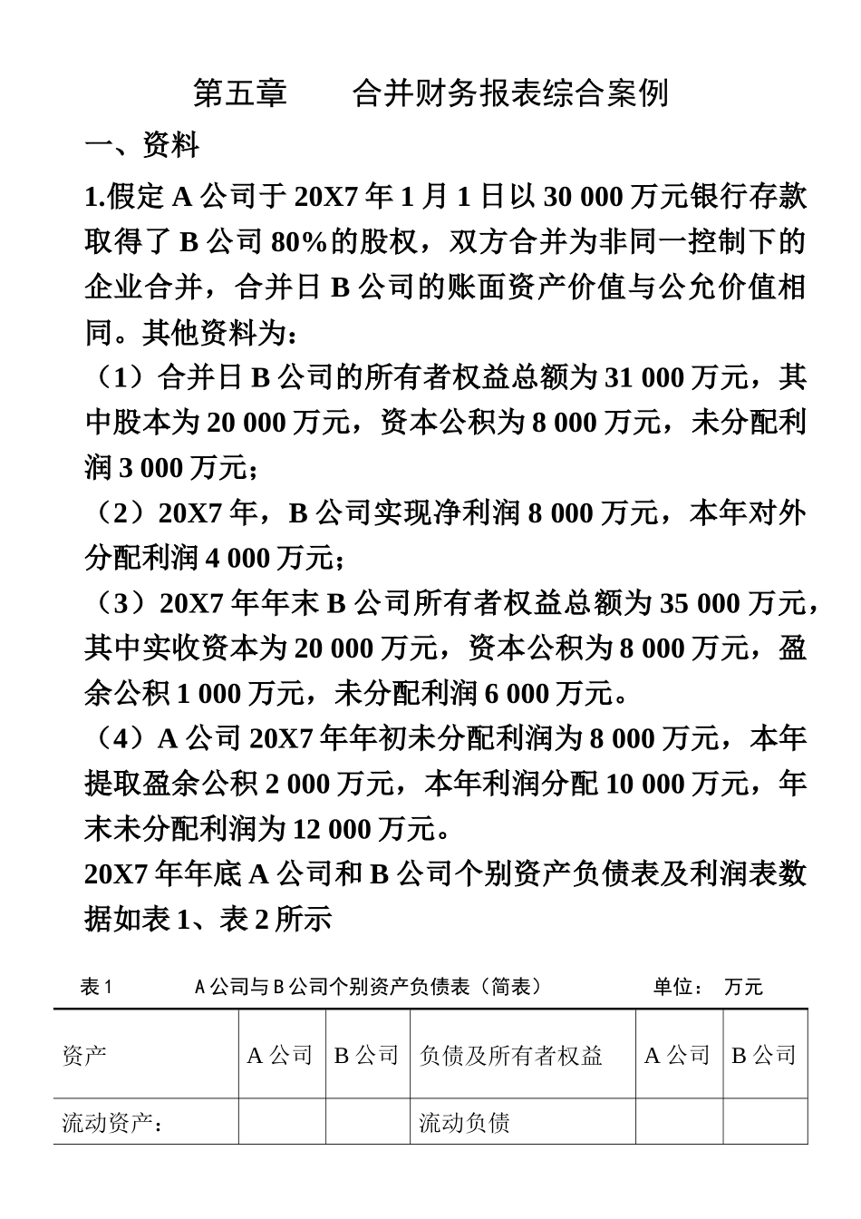 合并财务报表综合案例_第1页