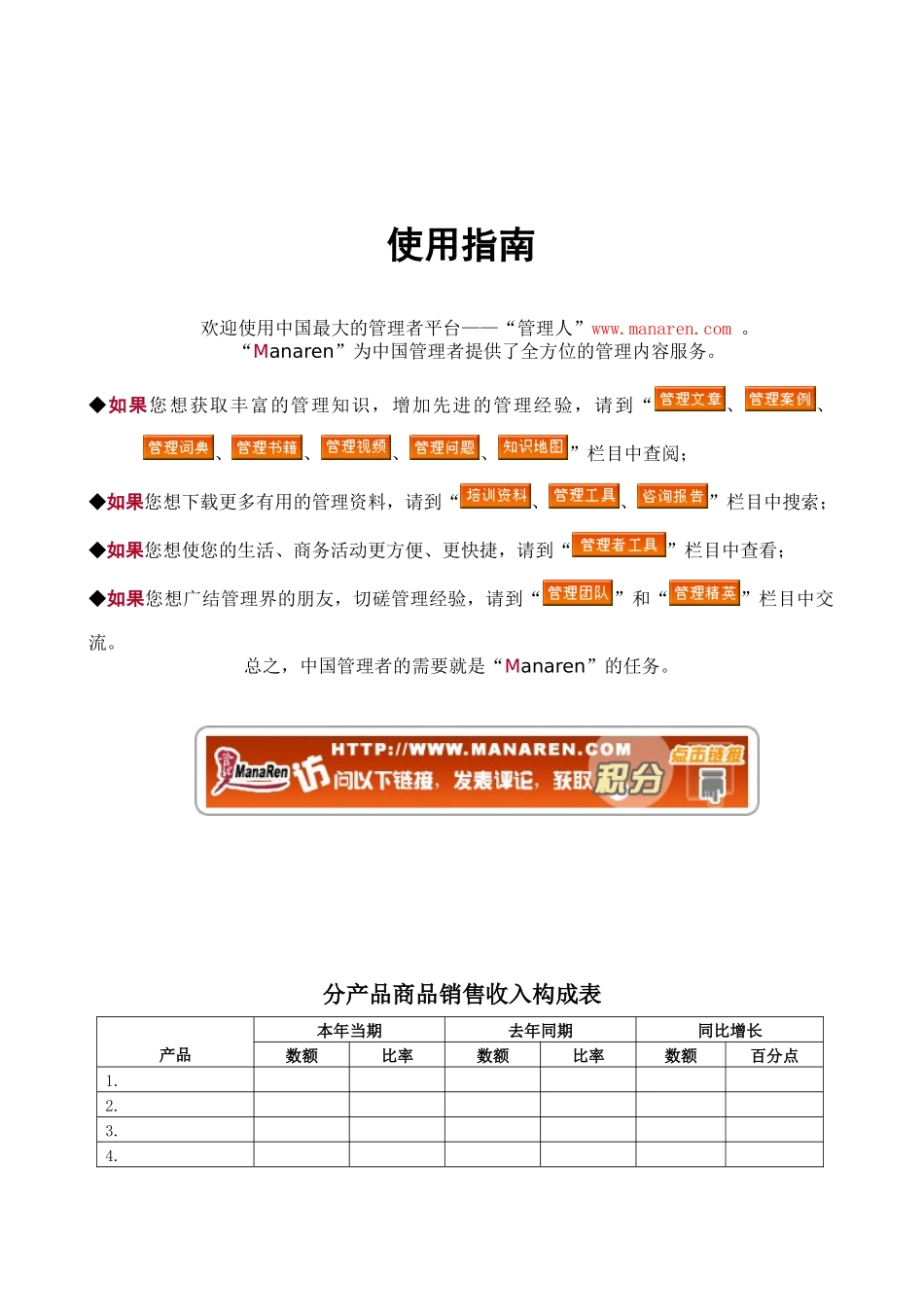 分产品商品销售收入构成表_第1页