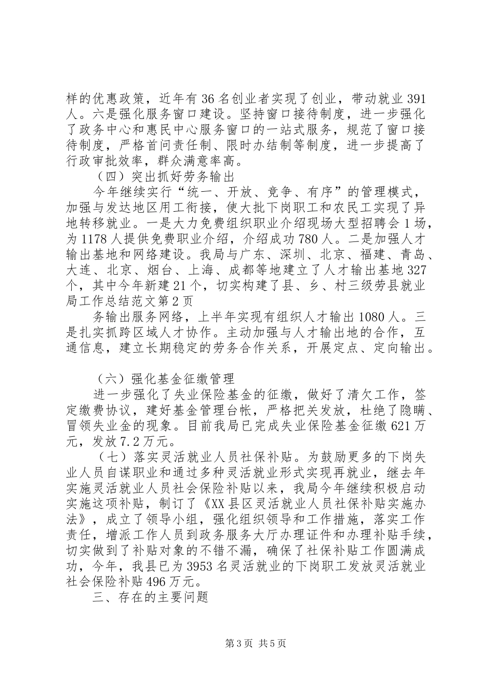 县就业局工作总结范文_第3页
