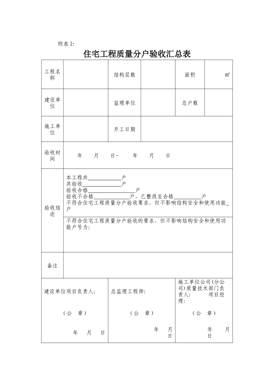 安徽省住宅工程质量分户验收实施细则 附表1-9_第2页