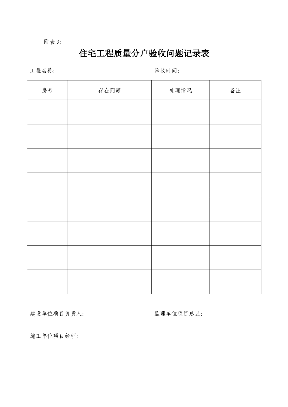 安徽省住宅工程质量分户验收实施细则 附表1-9_第3页