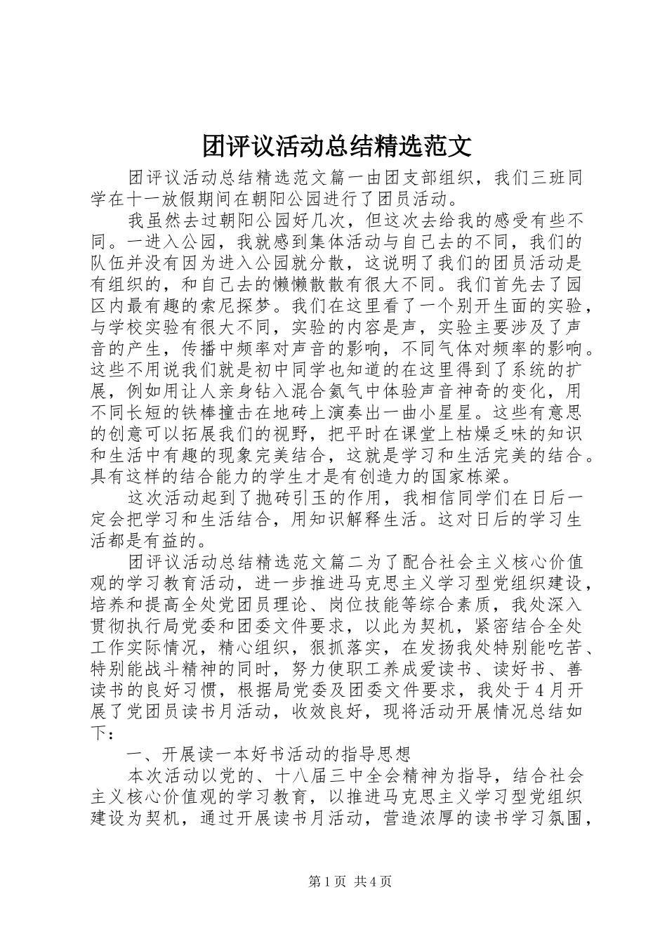 团评议活动总结精选范文_第1页