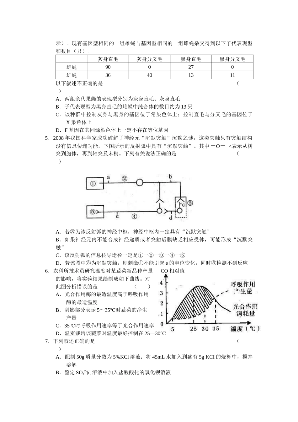 宝鸡市XXXX年高三教学质量检测(二)—理综_第2页
