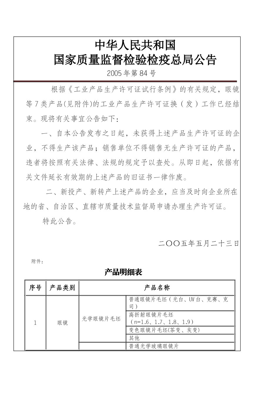 国家质量监督检验检疫总局公告第84号_第1页