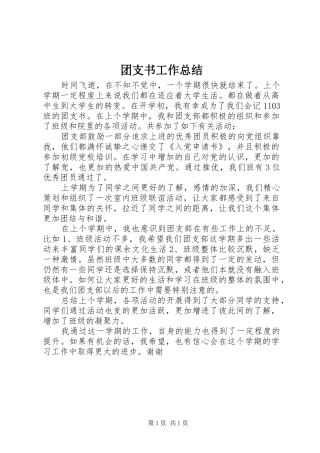 团支书工作总结