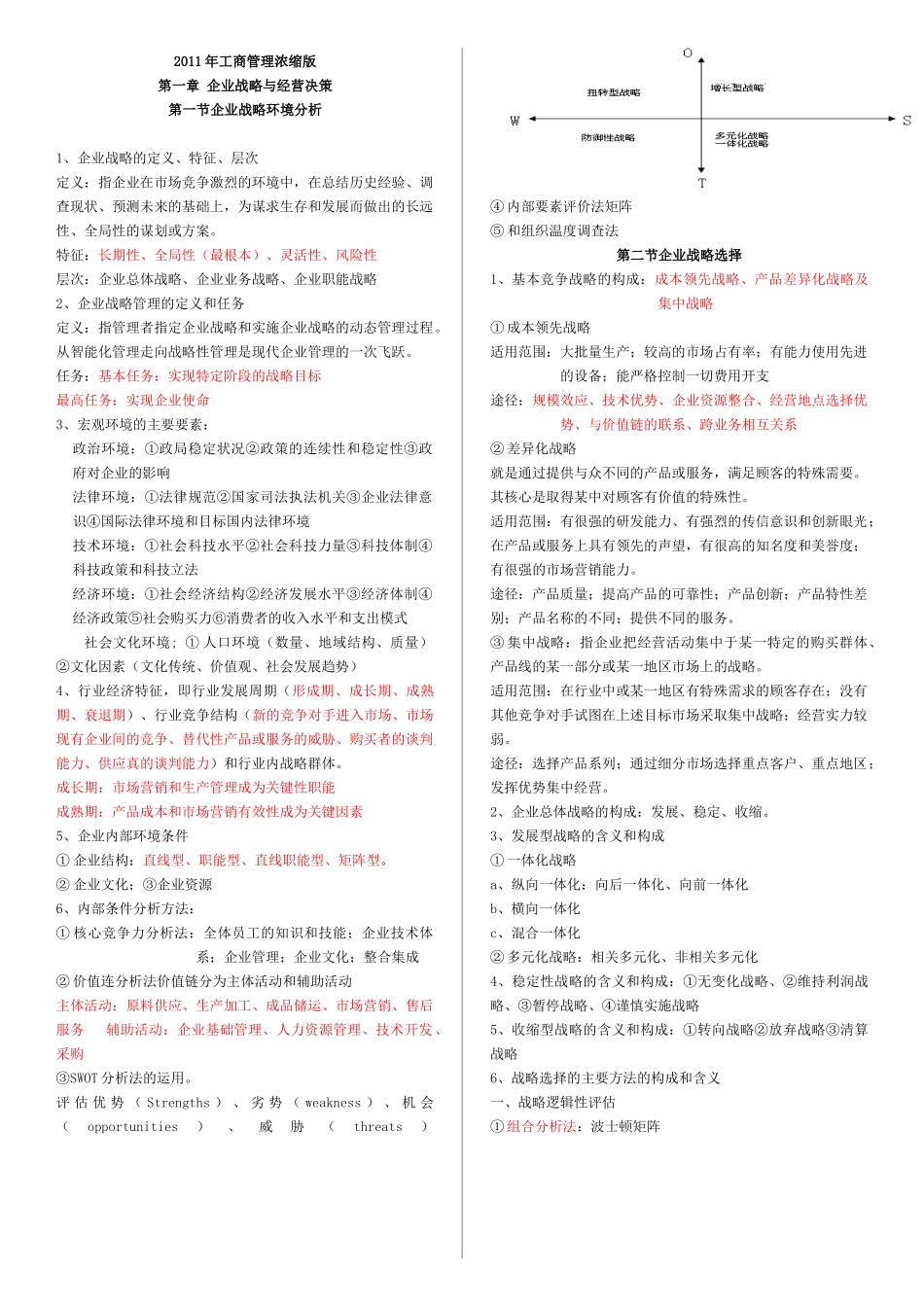 XXXX经济师工商管理超级浓缩版_第1页