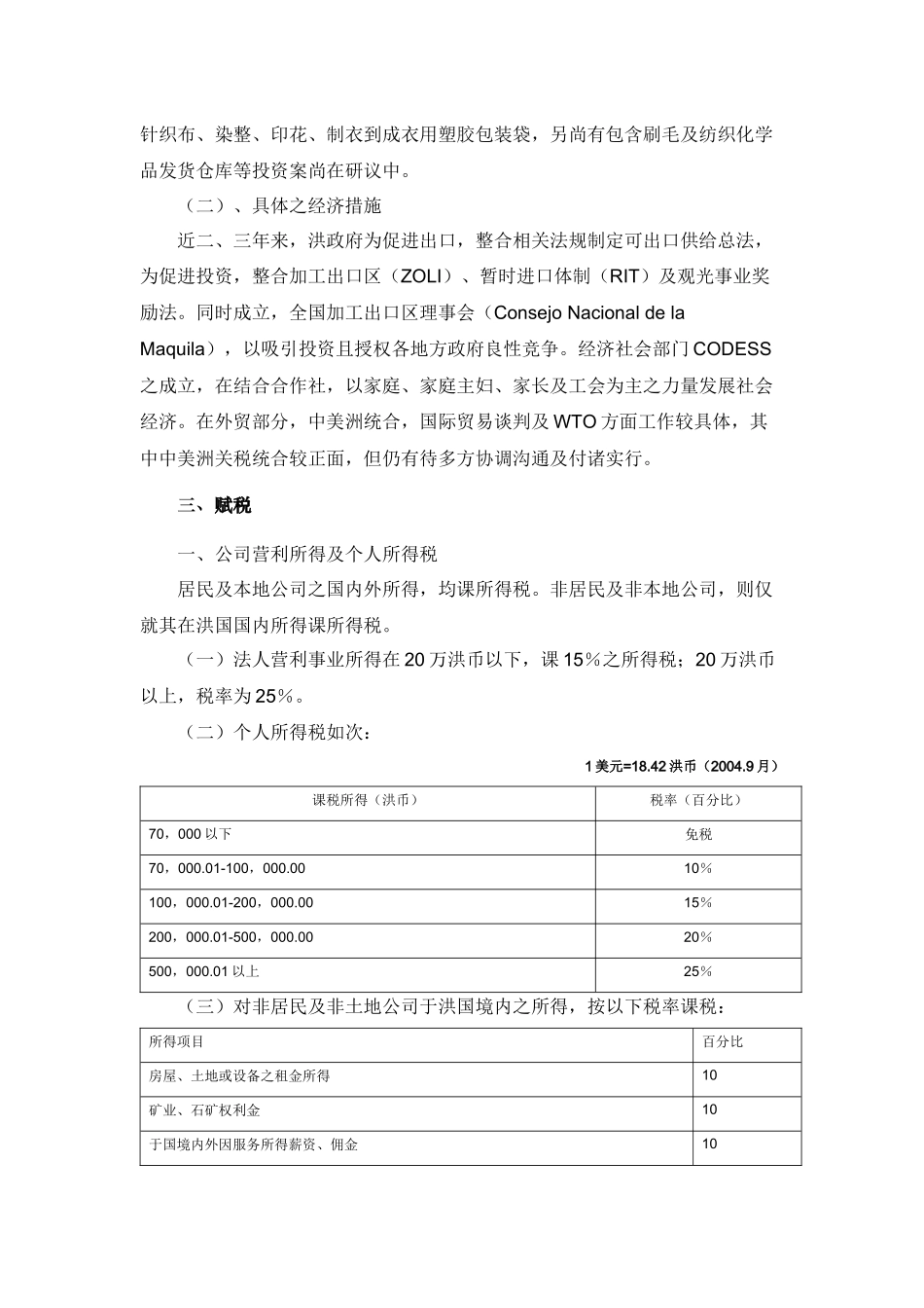 洪都拉斯投资环境简介(一)_第3页