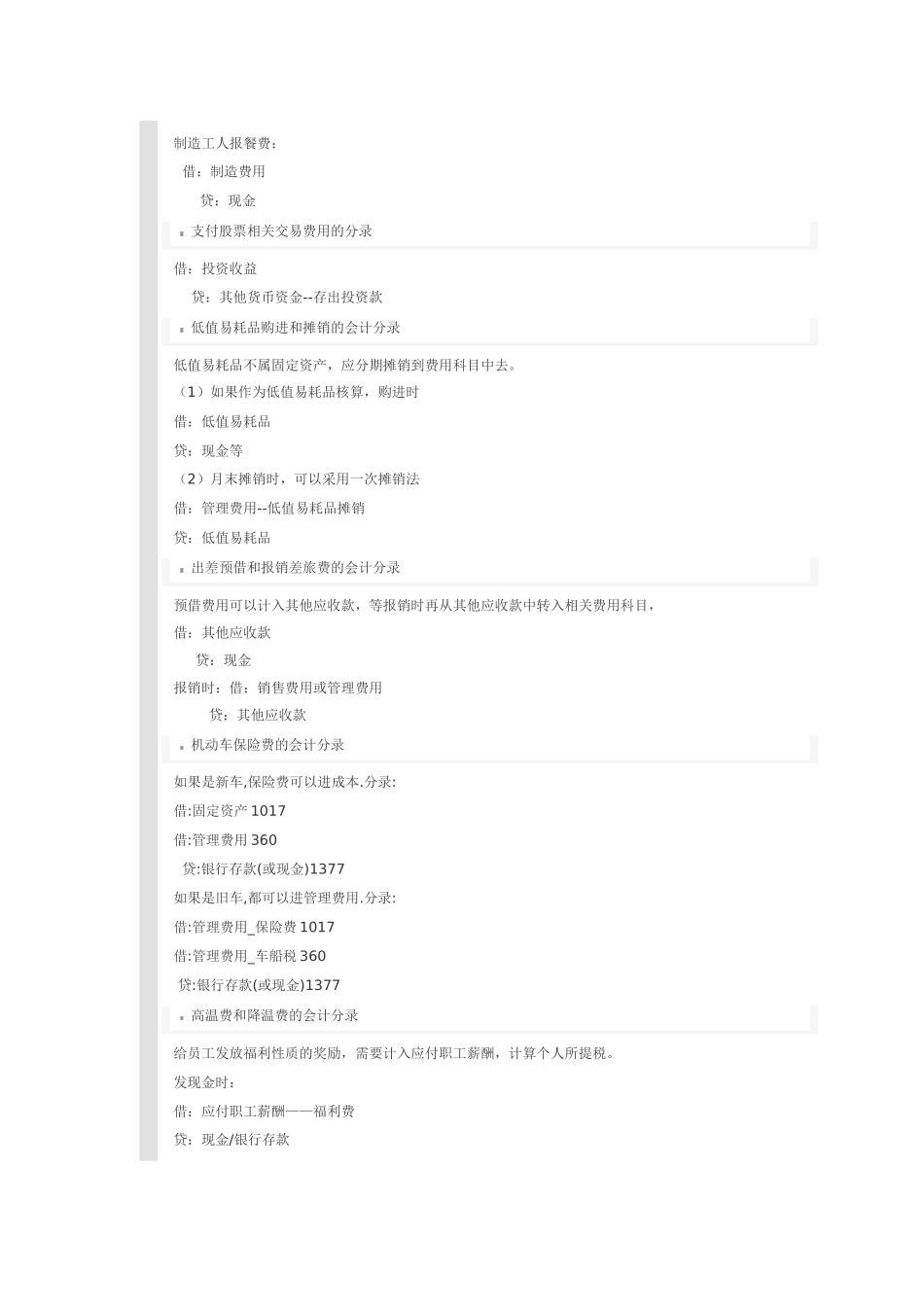费用会计分录大全_第2页