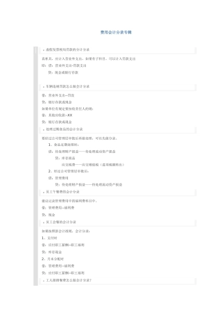 费用会计分录大全
