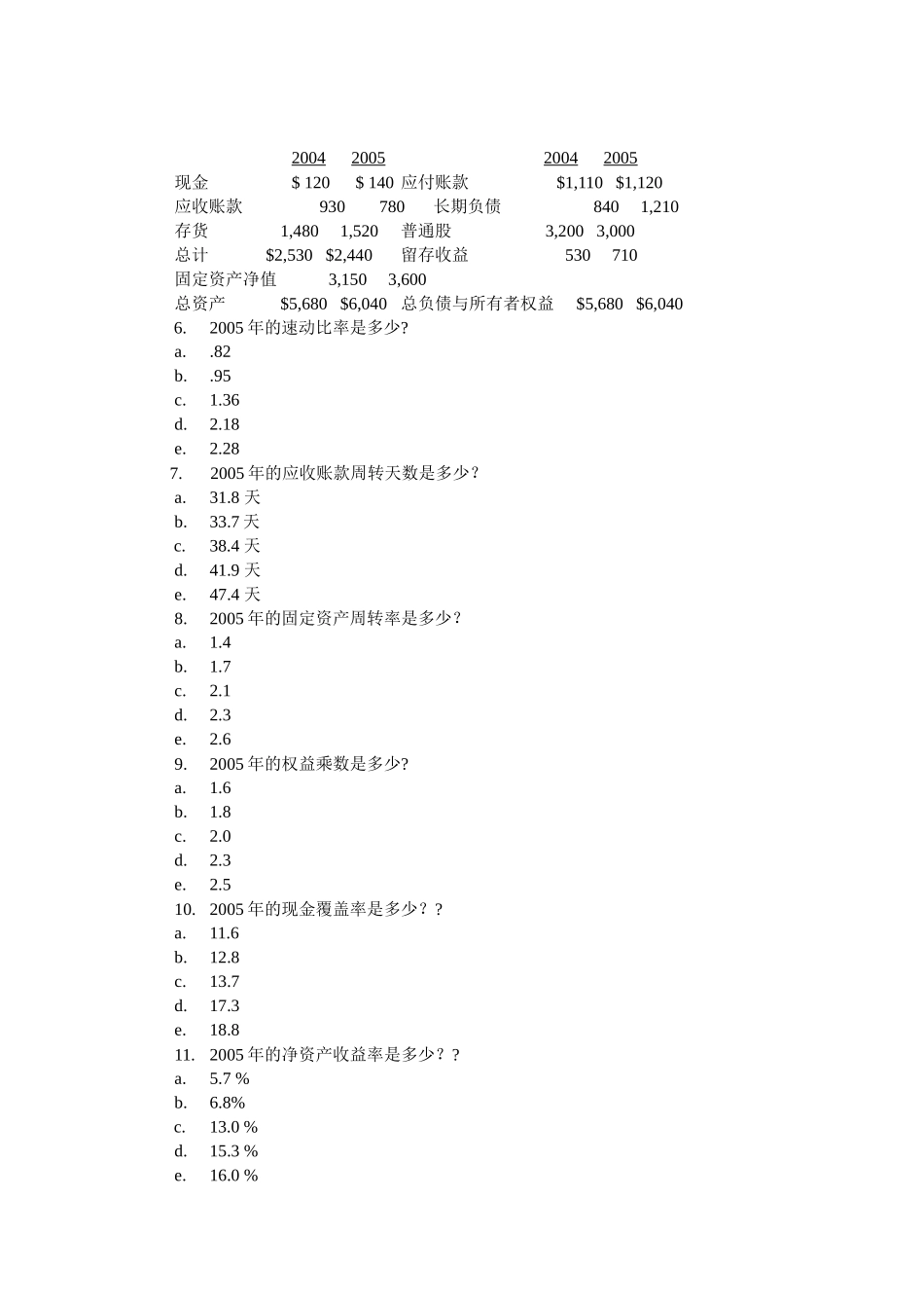 财务管理试题中文版1-杨潇Microsoft Word 文档_第2页