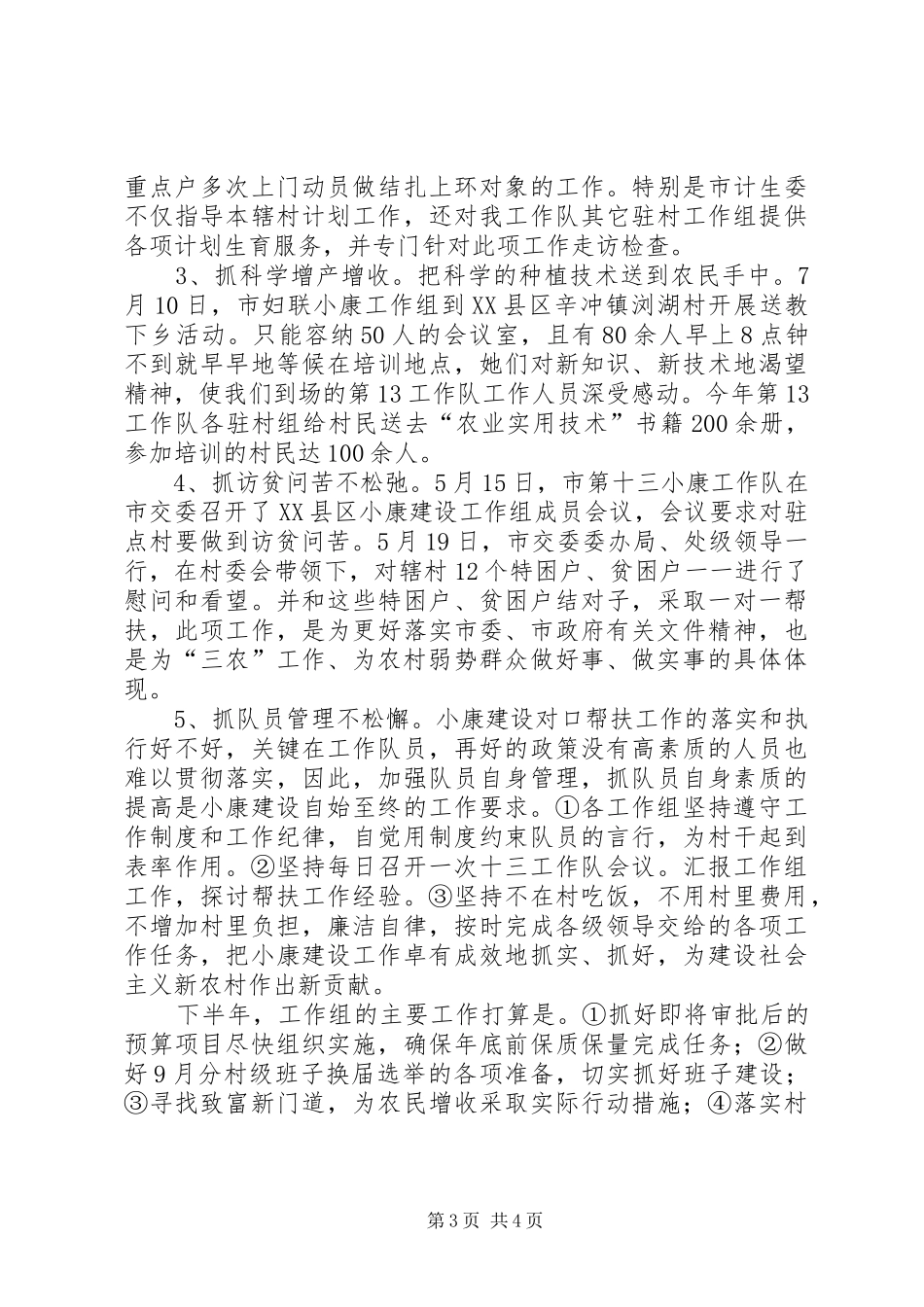市农村小康工作队上半年总结_第3页