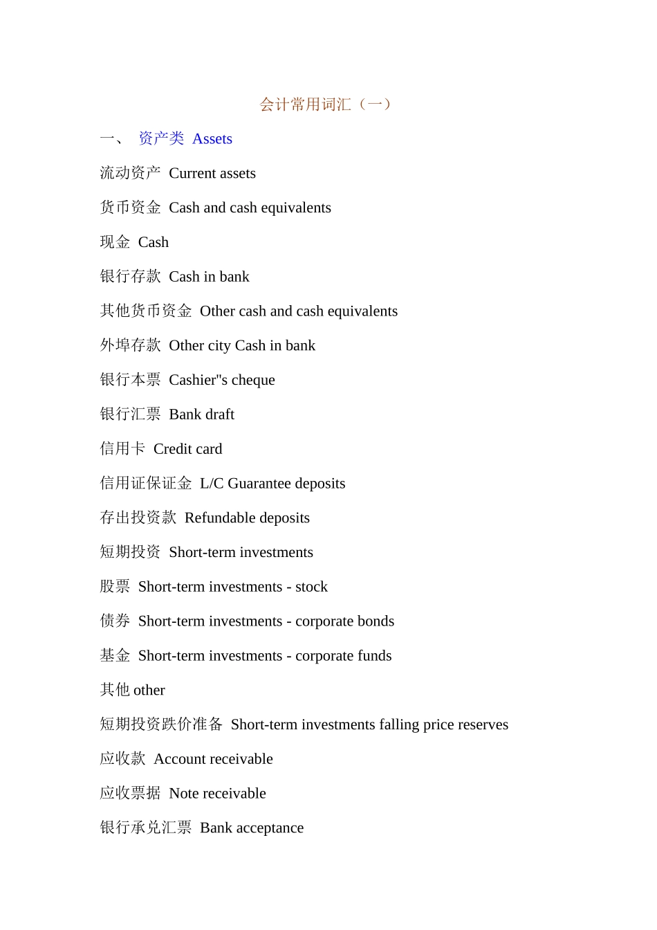 常见会计英语词汇_第1页