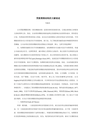 贷款期限结构的文献综述
