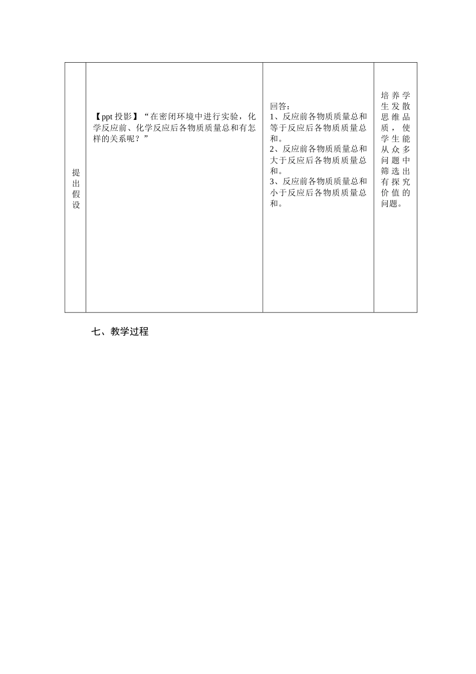化学议程式--质量守恒定律教学设计_第3页