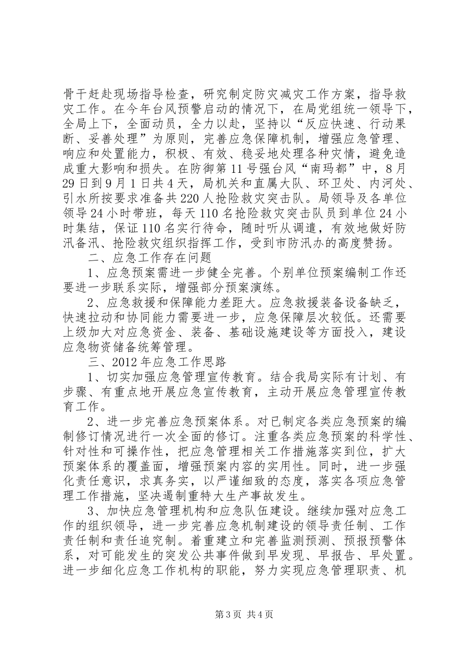 市容管理局防灾减灾应急管理工作总结_第3页