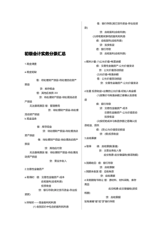 初级会计实务分录大全