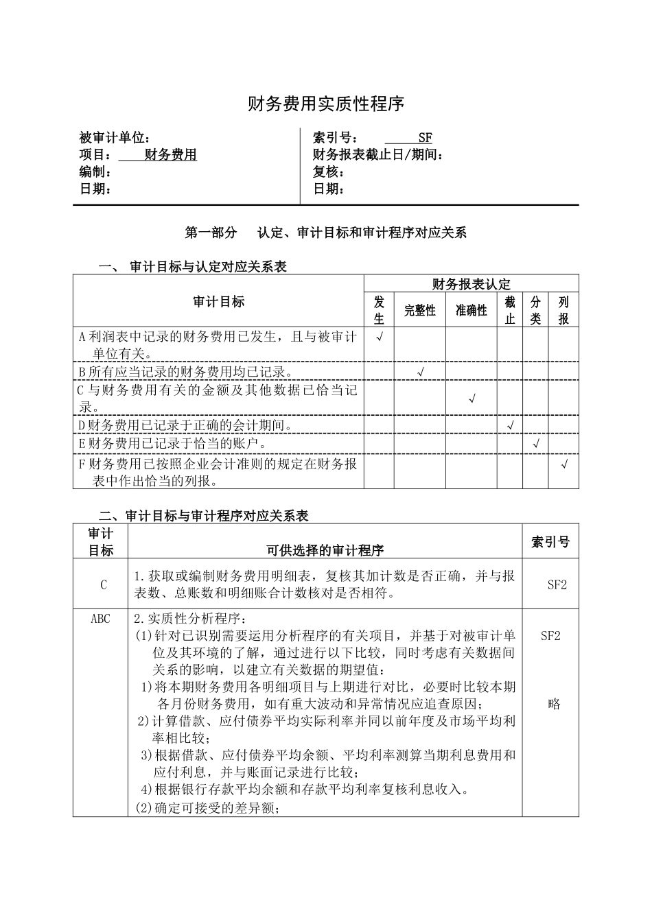 财务费用实质性程序_第1页