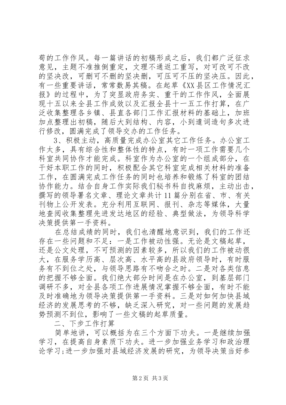 县政府办秘书工作总结_第2页