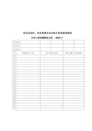 分项工程质量验收记录表