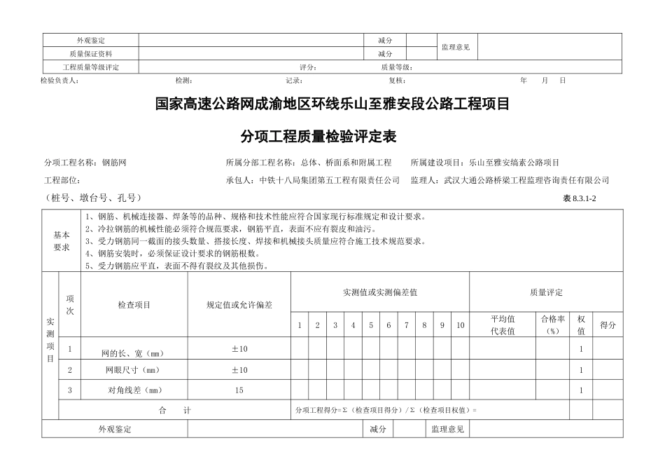 工程质量检验评定表(桥、涵)_第3页