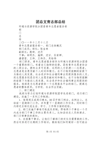 团总支青志部总结