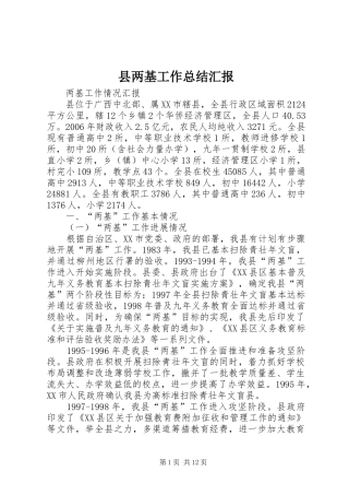 县两基工作总结汇报