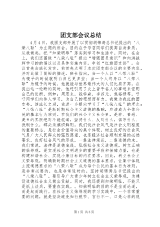 团支部会议总结