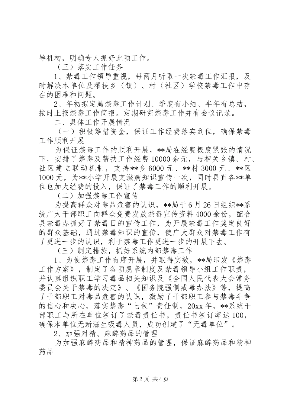 县卫生局禁毒工作自查总结_第2页