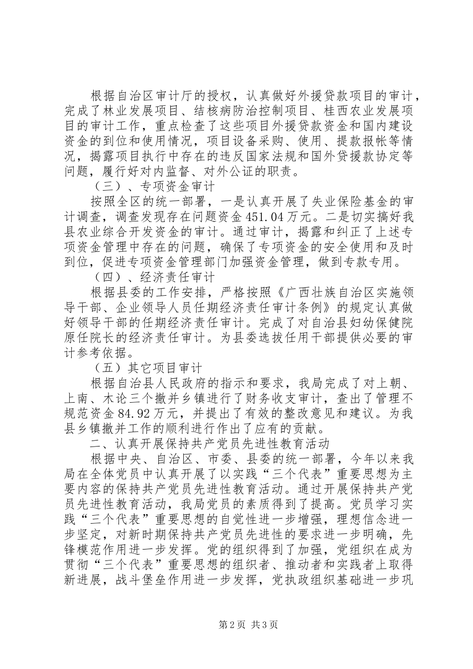 县审计局XX年度工作总结1_第2页