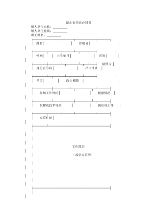 湖北省劳动合同书 (2)