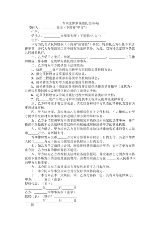 专项法律顾问委托合同 (2)