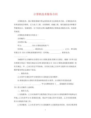 计算机技术服务合同2