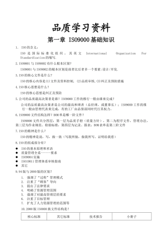 品质学习培训资料