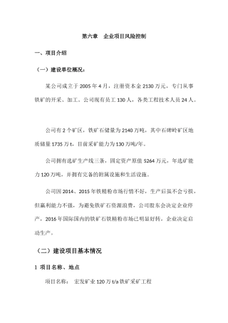 企业项目风险控制培训资料